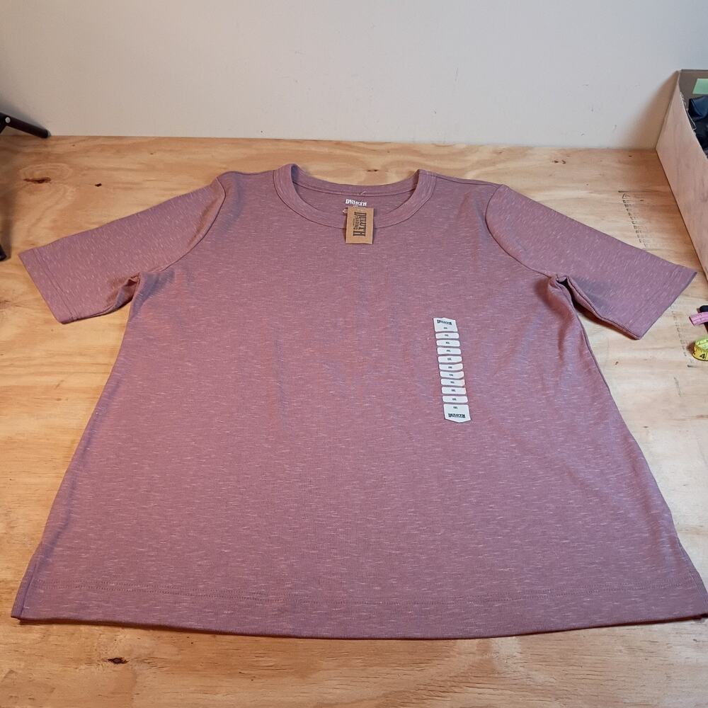 NWT Duluth Trading Co. Women's Blue Ridge Elbow Sleeve T-Shirt 2XL Heather Pink